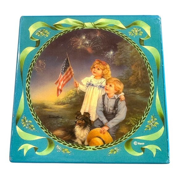 Reco Music Jewelry Box Sandra Kuck "Star Spangled Sky" Mirror Vintage READ - Picture 1 of 14